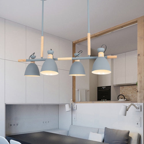 Pendelleuchte mit Spots aus Metall und Holz Wooden (verschiedene Farben) - vue 5 sur 8