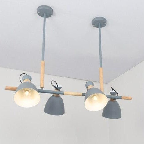 Pendelleuchte mit Spots aus Metall und Holz Wooden (verschiedene Farben) - vue 7 sur 8