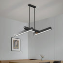 Lustre design LED en forme de Z métallique et noir Yeray