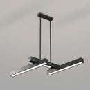 Lustre design LED en forme de Z métallique et noir Yeray