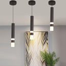 Zylindrische LED-Design-Pendelleuchte aus Metall und Glas Luisa