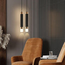 Zylindrische LED-Design-Pendelleuchte aus Metall und Glas Luisa