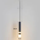 Zylindrische LED-Design-Pendelleuchte aus Metall und Glas Luisa