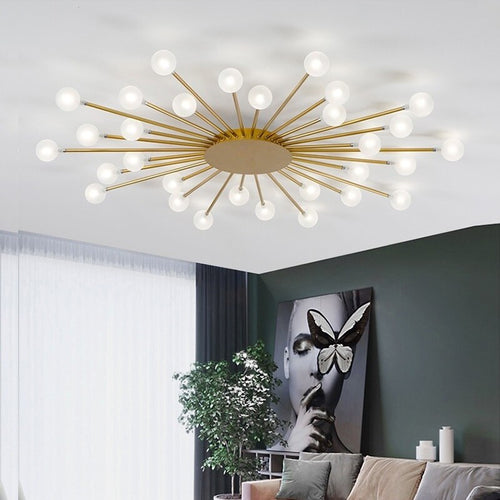 Plafonnier moderne LED en forme de soleil avec perles Janira - vue 3 sur 16