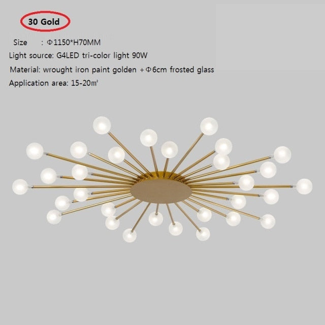 Plafonnier moderne LED en forme de soleil avec perles Janira - vue 14 sur 16