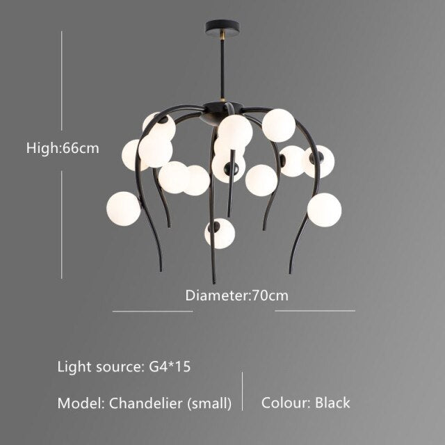 Lustre moderne en forme d'octopus avec globes Nayla - vue 8 sur 15
