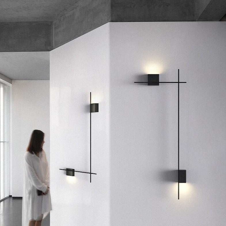 Design-Wandleuchte LED Quadrat oder L-Form Metall Zia - vue 2 sur 13