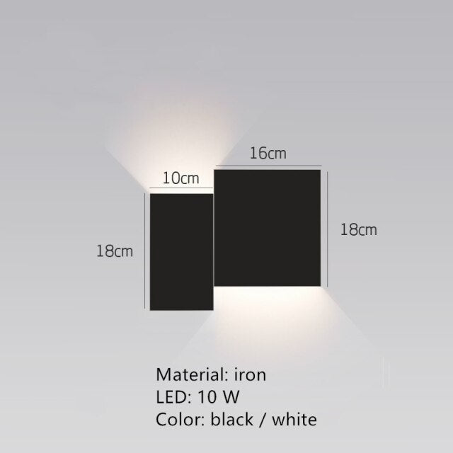 Design-Wandleuchte LED Quadrat oder L-Form Metall Zia - vue 12 sur 13