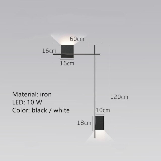 Design-Wandleuchte LED Quadrat oder L-Form Metall Zia - vue 11 sur 13