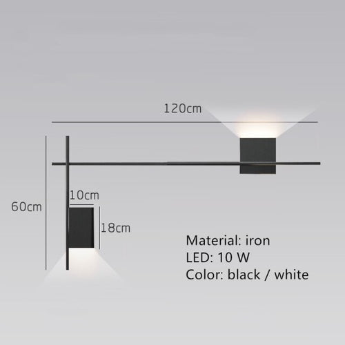 Design-Wandleuchte LED Quadrat oder L-Form Metall Zia - vue 14 sur 13