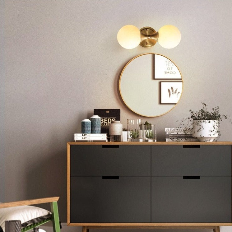 Applique murale LED avec deux boules en verre Delly