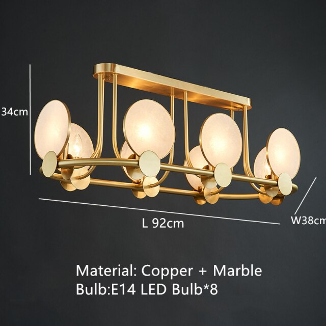 Lustre moderne LED en forme circulaire et marbré Zélie