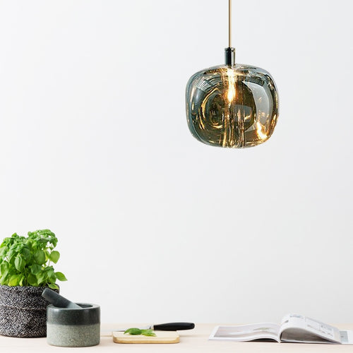 Suspension moderne en forme de pomme en verre Julye - vue 5 sur 8