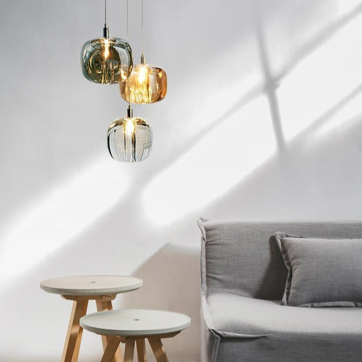 Suspension moderne en forme de pomme en verre Julye - vue 6 sur 8