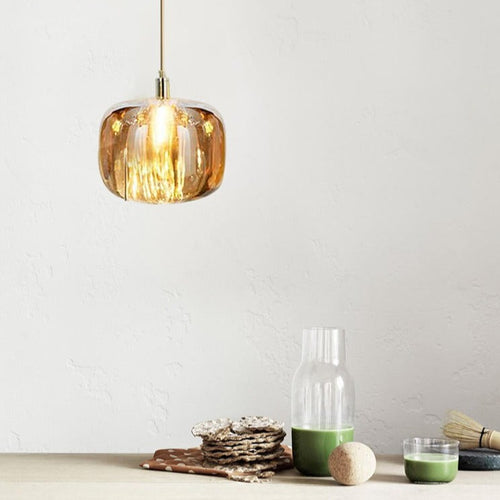 Suspension moderne en forme de pomme en verre Julye - vue 4 sur 8