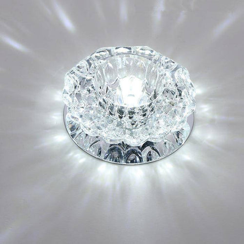 Plafonnier LED en cristal et mirroir