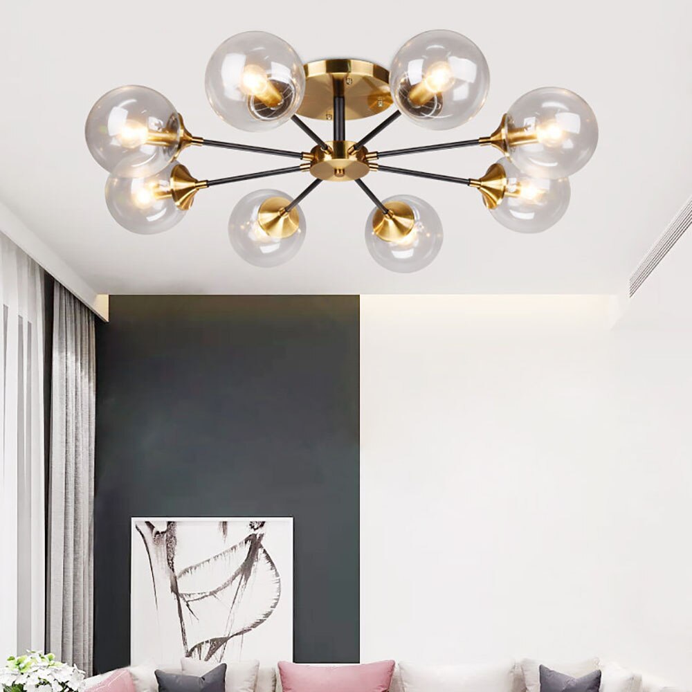 Moderne LED-Deckenleuchte mit Stern-Design und Glaskugeln Iraide - vue 3 sur 19