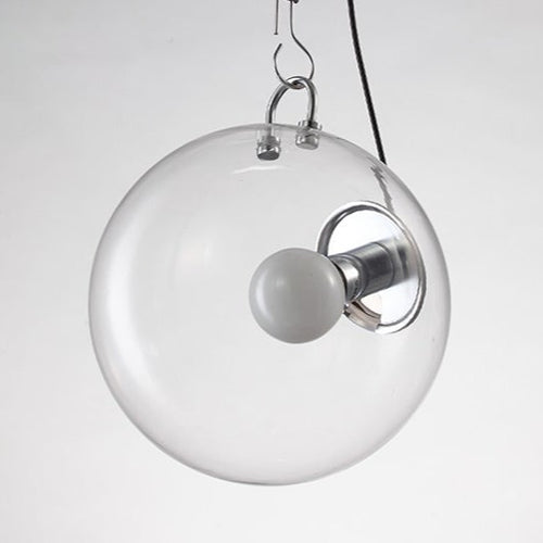 Industrielle Deckenleuchte in Silber mit Glaskugel Irantzu - vue 4 sur 4