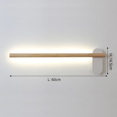 Applique murale scandinave LED rectangulaire en bois Amane - vue 10 sur 9