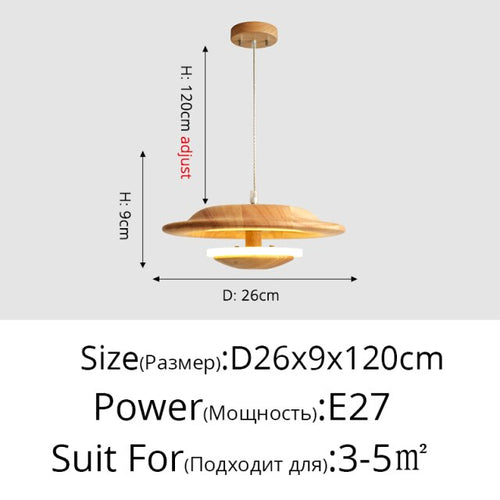 Skandinavische Pendelleuchte mit originellem Holz-Lampenschirm Zoraida - vue 10 sur 9