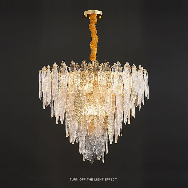 Lustre moderne avec lames en verre luxury Valentina