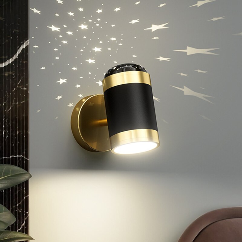 Applique murale moderne cylindrique noir et doré Benie