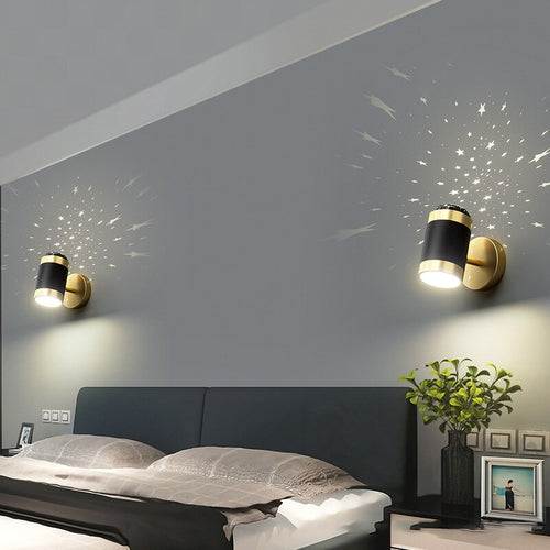 Applique murale moderne cylindrique noir et doré Benie - vue 4 sur 7