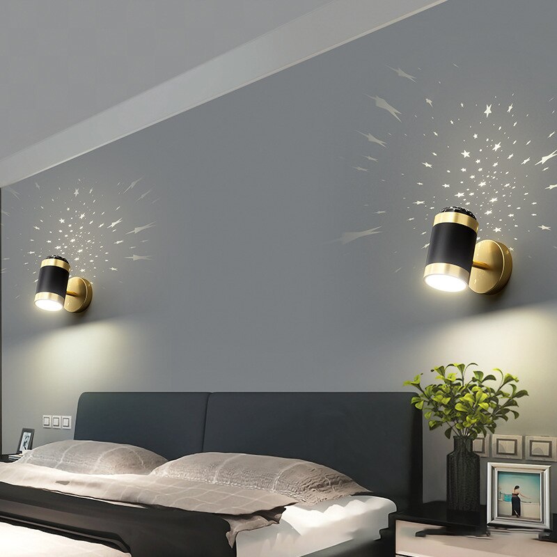 Applique murale moderne cylindrique noir et doré Benie