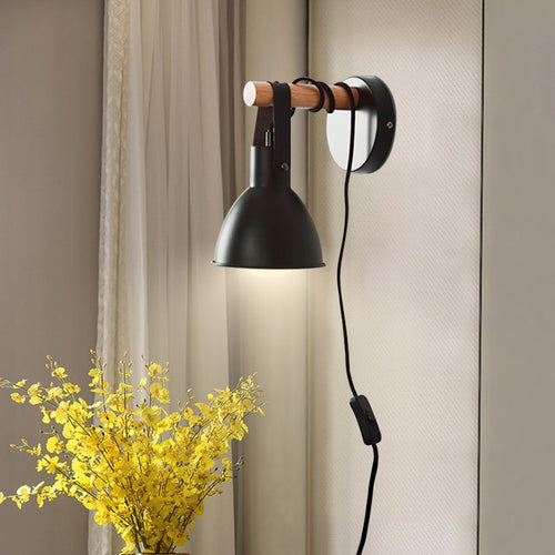 Applique murale industrielle LED avec abat-jour conique noir Nofti - vue 2 sur 6