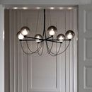 Lustre moderne avec globes en verre gris fumé Lujan
