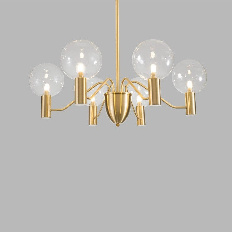 Lustre moderne LED forme d'araignée métallique dorée Criss