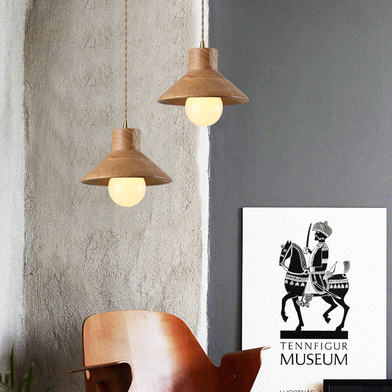 Suspension moderne avec abat-jour en bois Avana