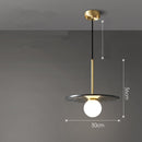 Suspension design avec abat-jour plat en marbre Gianna
