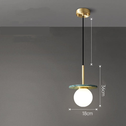 Suspension design avec abat-jour plat en marbre Gianna - vue 12 sur 12