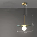 Suspension design avec abat-jour plat en marbre Gianna