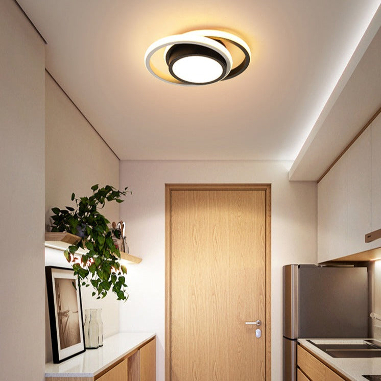 Plafonnier moderne LED anneaux ou rectangles bicolores Denver