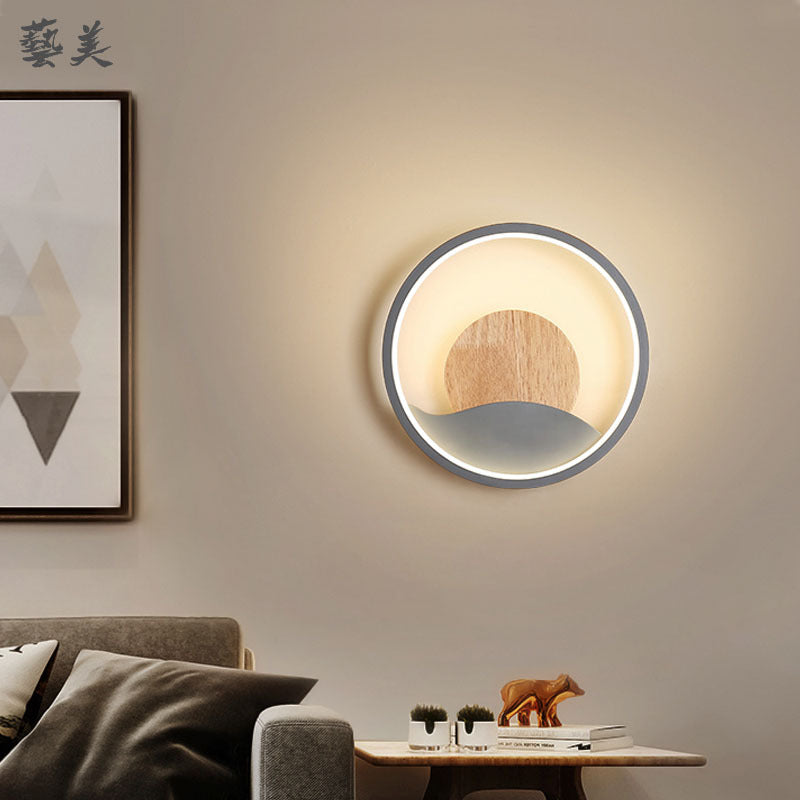 Moderne LED-Wandleuchte rund mit Leuchtring Globe - vue 3 sur 9