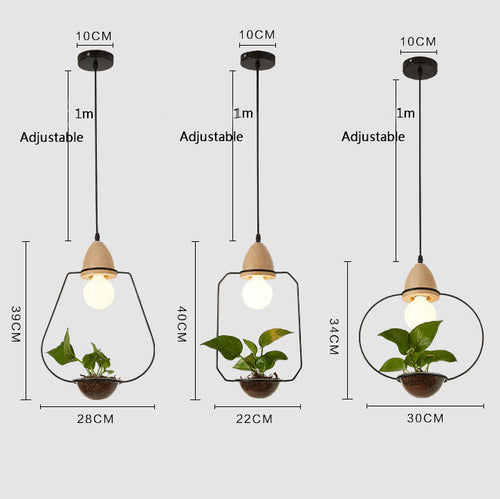 Suspension LED art déco avec des plantes Mira