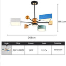 Moderner LED-Kronleuchter mit farbigem geometrischem Lampenschirm Fresia