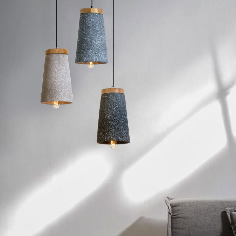 Suspension design LED avec abat-jour en ciment Marta - vue 4 sur 9