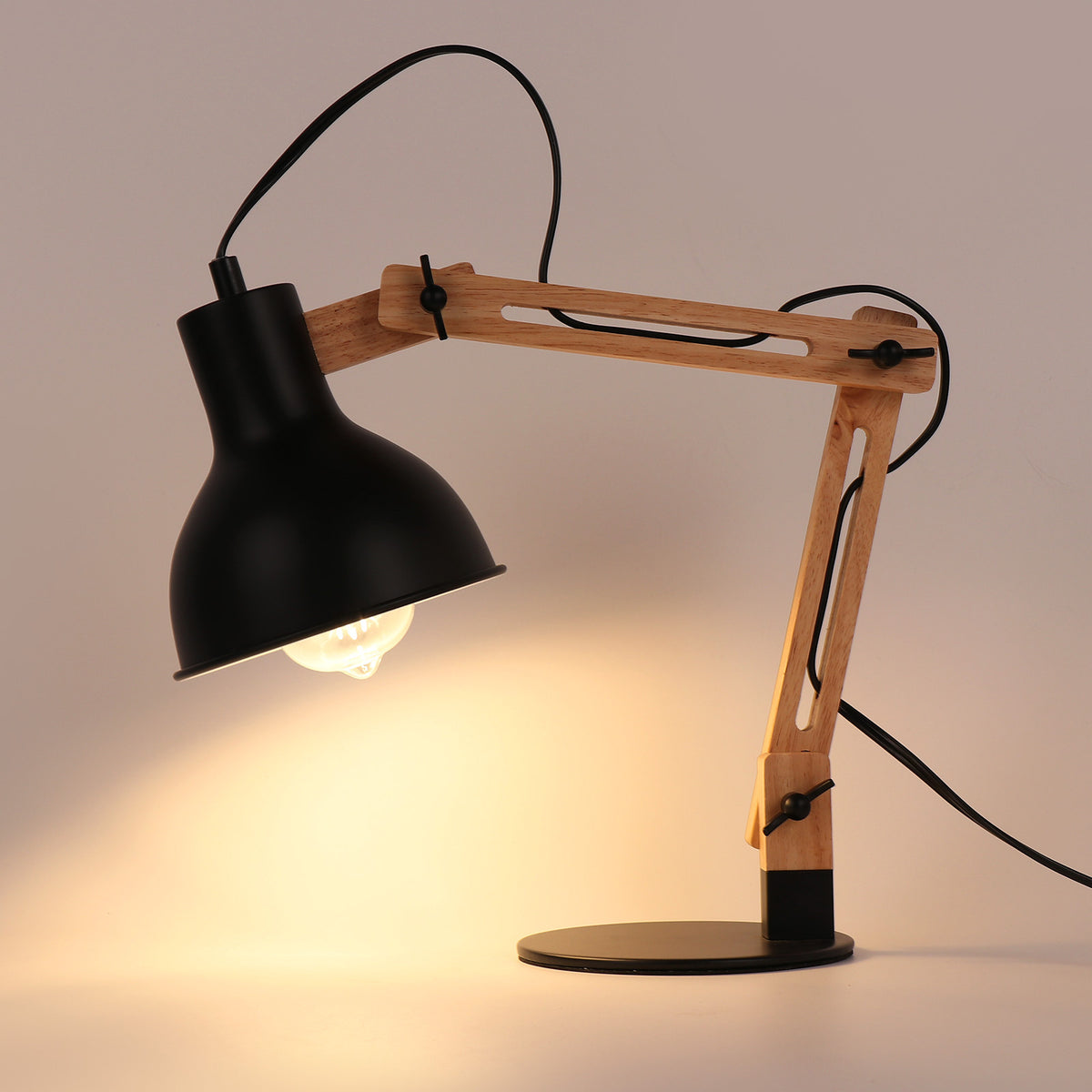 Lampe de bureau moderne en bois articulée Vaz - vue 5 sur 8
