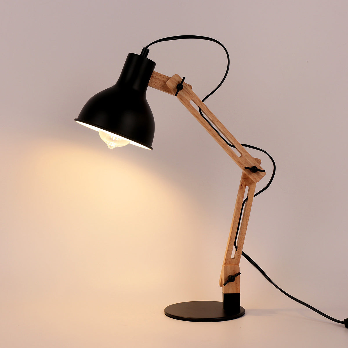 Lampe de bureau moderne en bois articulée Vaz - vue 3 sur 8