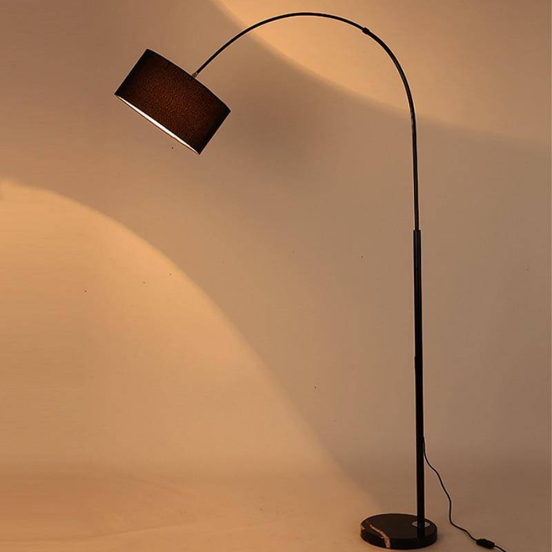 Lampadaire moderne abat-jour arrondi en tissu Steel - vue 4 sur 5