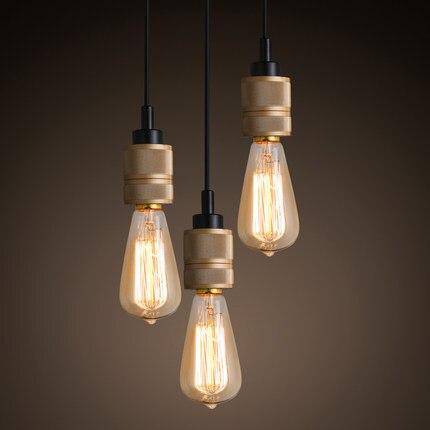 Suspension rétro LED avec ampoules Edison style Coffee
