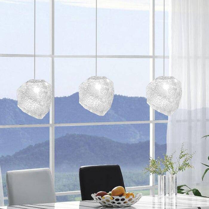 Suspension design LED en forme de pierre cristal Light