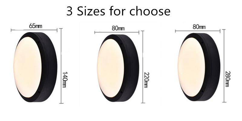Plafonnier extérieur LED rond noir Flat (plusieurs tailles) - vue 5 sur 5