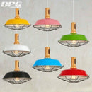 Suspension design en bois, métal et cage (plusieurs couleurs)