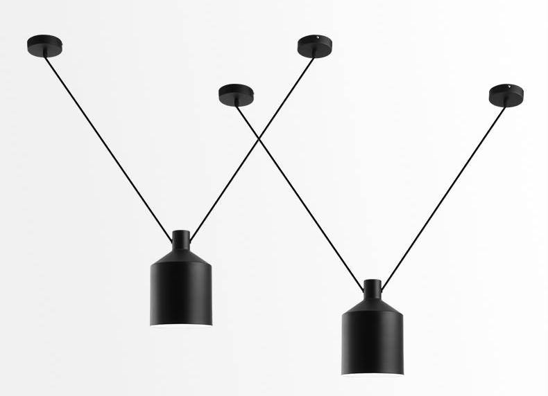 Suspension design moderne noir style loft - vue 8 sur 9