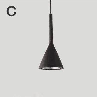 Suspension design LED avec abat-jour conique en ciment