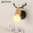 Applique murale en bois en forme de cerf (noir ou blanc)